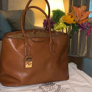 Lauren Ralph Lauren Brown Tote Bag